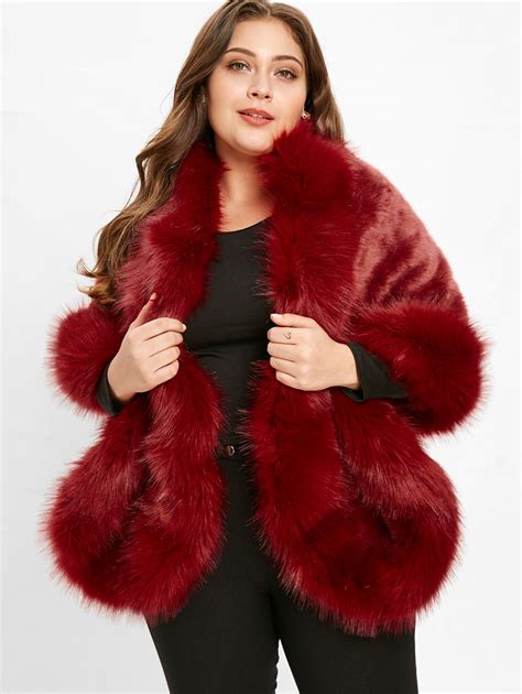 Wipalo Faux Fur Coat Winter Women Casual Plus Size Warm Sleeveless Faux