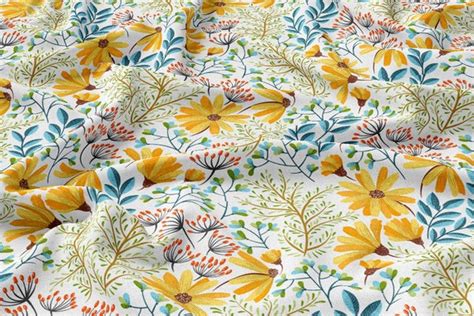 Floral Linen 100 Eco Print Printed Linen Fabricfloral Etsy