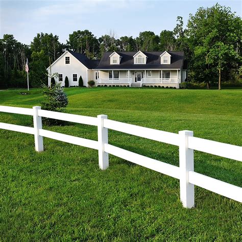 Durables 2 Rail Vinyl Ranch Rail Horse Fence With 6 Posts Gray