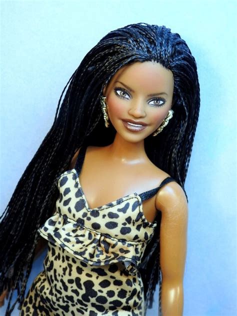 Barbie Doll Repaint Curvy Braids Nude AA Fashionista OOAK Etsy