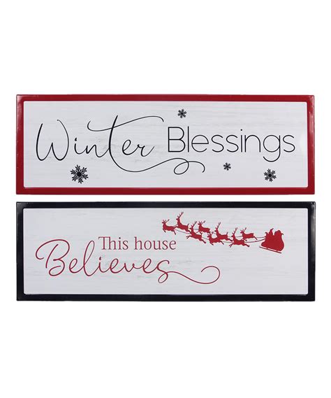 White And Red This House Believes Sleigh Wall Sign Set Of Two Zulily