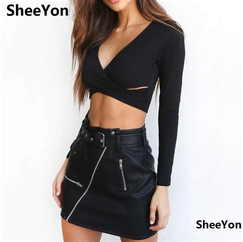 Summer Womens Clothing Long Sleeves Solid Tops Sexy Midriff Baring