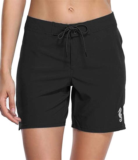 Anwell Board Short For Women High Waisted Quick Dry Drawstring Pocket