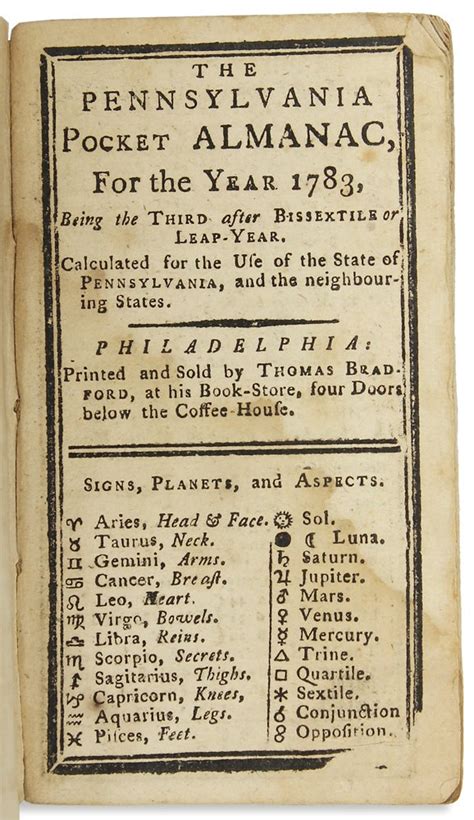 The Pennsylvania Pocket Almanac For The Year 1783 Being The Third