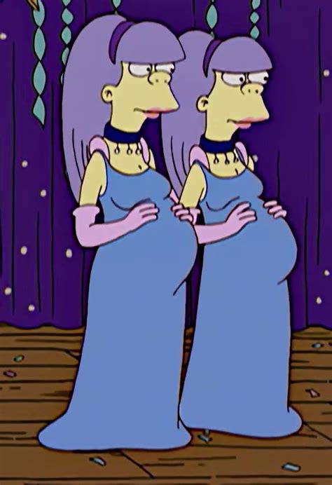Pregnant Simpsons Characters In Blue Dresses