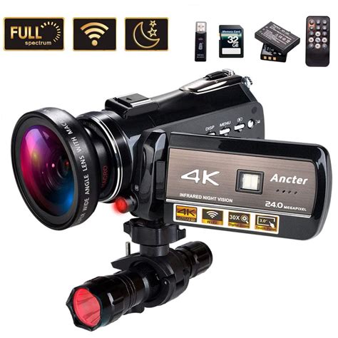 4k Wifi Full Spectrum Camcorders Ultra Hd Infrared Night Vision
