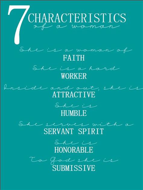 7 Characteristics Of A Godly Woman Free Printable
