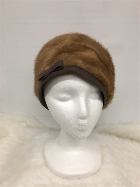 Vintage Mink Fur Hat By Mr Henri Mid Century Fur Hatblonde Etsy