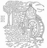 Mill Coloring Embroidery Patterns French Drawing 25kb 300px Přečíst Drawings sketch template