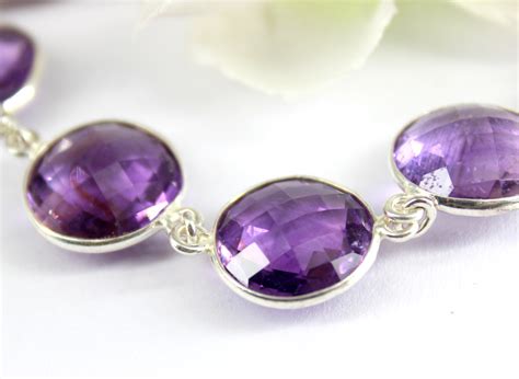 Beautiful Natural Amethyst Faceted Gemstone 925 Sterling Etsy