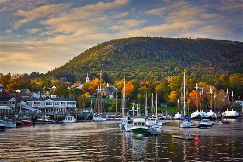Mount Battie Looms Over The Picturesque Camden Harbor With Some