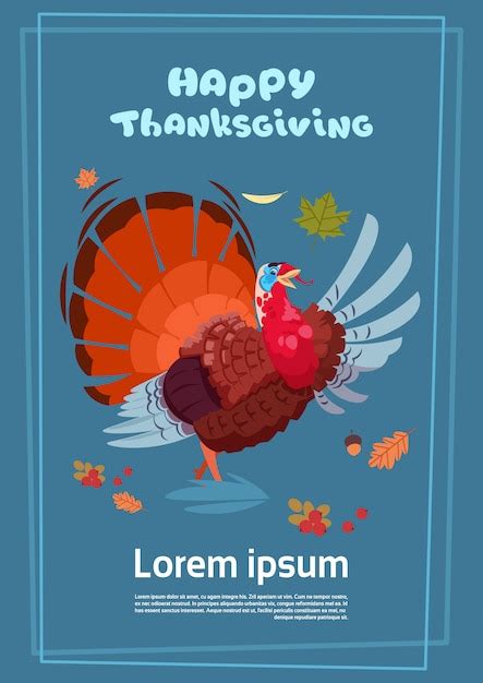 Premium Vector Happy Thanksgiving Day Poster Autumn Traditional