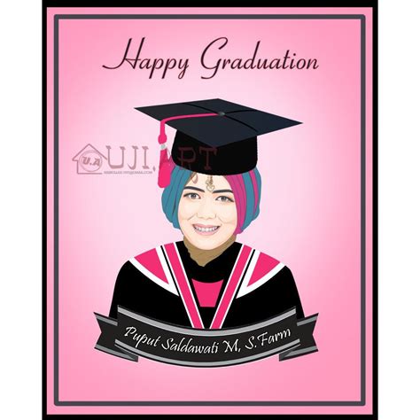 Jual Souvenir Kado Hadiah Unik Wisuda Vector Wajah Ilustrasi Karikatur