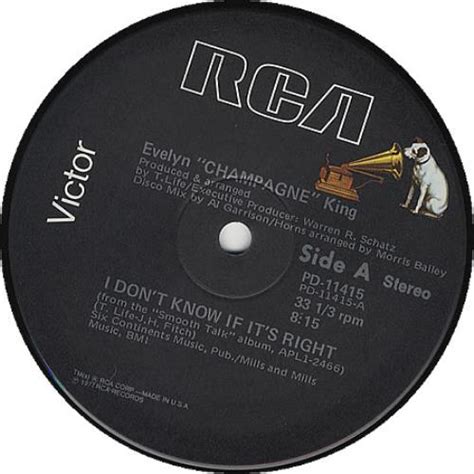 Evelyn Champagne King I Dont Know If Its Right Us 12 Vinyl Single