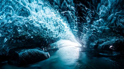 Wallpaper Blue Nature Watercourse Freezing Ice Cave Phenomenon Formation Fluvial