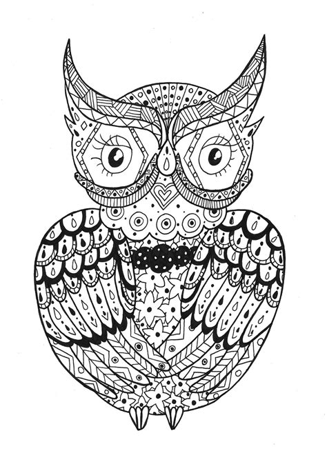 Owl Zentangle Rachel Zentangle Adult Coloring Pages