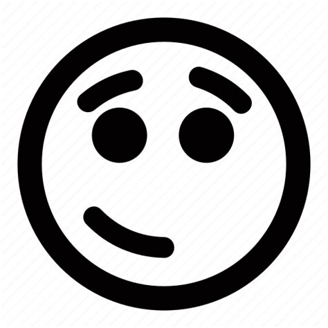 Crooked Emoticons Eyesbrows Humble Modest Smile Icon