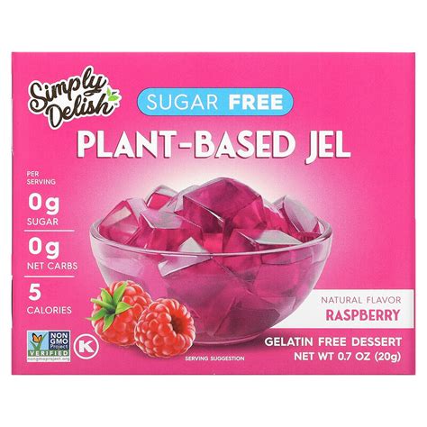 natural simply delish plant based jel raspberry 0 7 oz 20 g