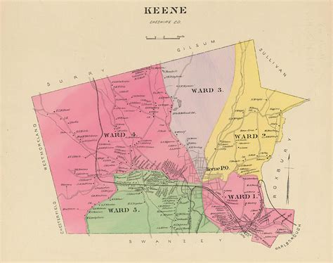Vintage Map Of Keene New Hampshire 1892 Drawing By Cartographyassociates