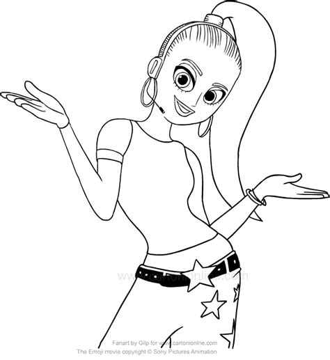 It might be more than 100 kinds of it. Drawing Akiko Glitter (emoji the movie ) coloring page