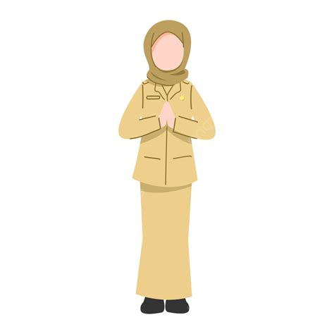 Asn Hijab Woman Civil Servant Character Asn Hijab Civil Servant