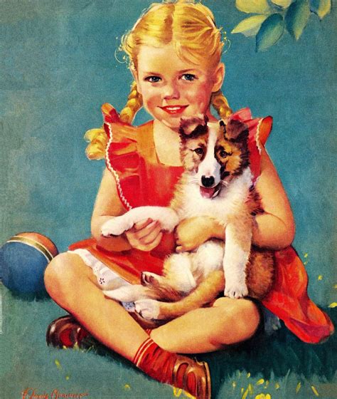 Girl And Her Dog Vintage Cards Vintage Postcards Vintage Images