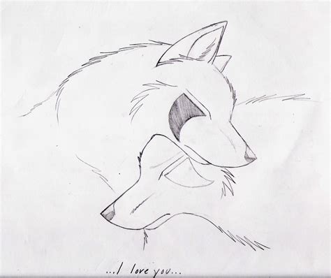 Sketches Of Wolves In Love