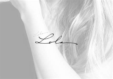 Lola Girl Name Tattoo Elegant Script Tattoo Design By Etsy In 2020