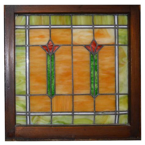 Arts And Crafts Style Stained Glass Window Ebth