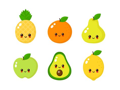 Cute Fruits Fruit Cartoon Fruits Drawing Cute Fruit
