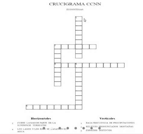 Crucigrama De Los Tipos De Ecosistemas Forestal Desértico Marino