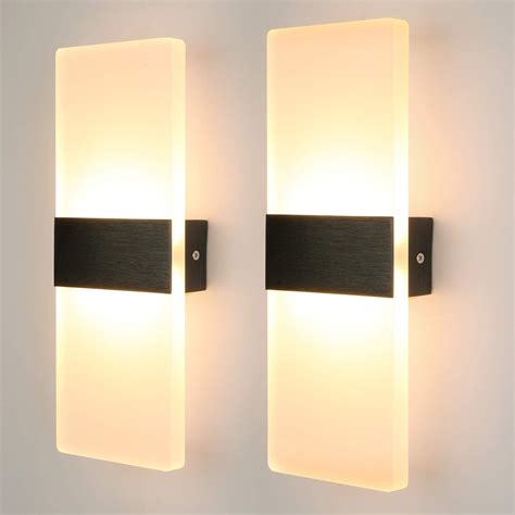 Glighone 2pcs Led Wall Light Indoor Wall Wash Lights Led Wall Sconce