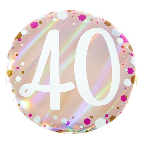 Buy Giant 40th Birthday Badge Pink For Gbp 099 Card Factory Uk