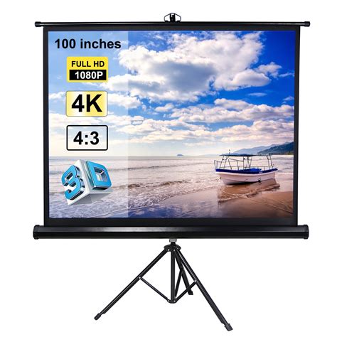 Dodocool 100 Inches Projector Screen With Tripod Stand 43 Portable