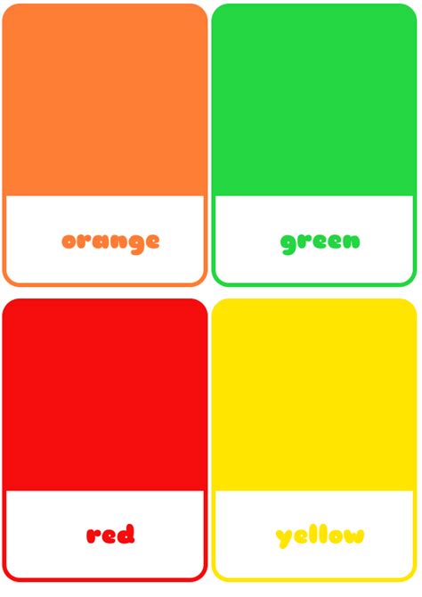Colors Flashcards Printable
