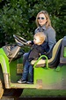 Geri Horner cuts a casual figure as she takes son Monty, two, on a fun ...
