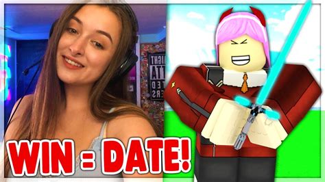 If She Wins Arsenal I Will Date Her Roblox Arsenal Youtube