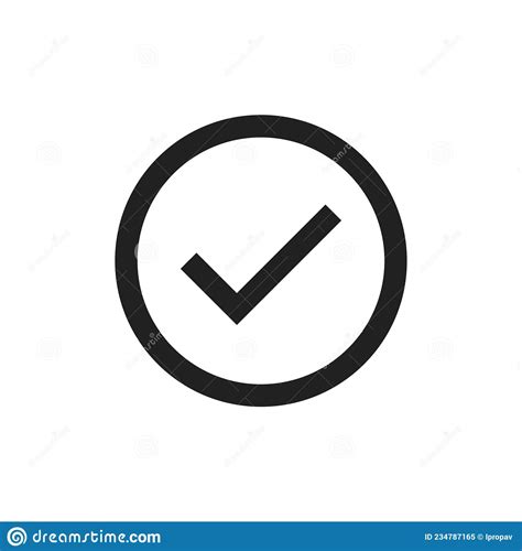 Simple Check Mark Icon Set Yes Symbol Stock Vector Illustration Of