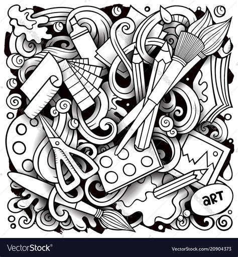 Cartoon Doodles Art And Design Royalty Free Vector Image