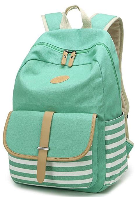 Geek M Canvas Backpack Nautical Striped School Rucksack