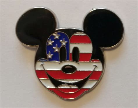 Mickey Mouse American Flag Mickey Face Pin And Pop