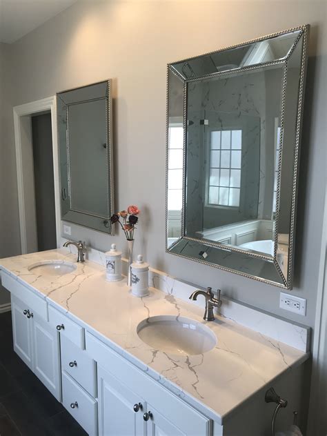 Double Vanity Beveled Mirrors Bathroom Mirror Stylish Bathroom