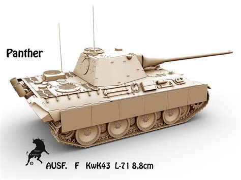 Panther Ausf F Kwk43 L71 88mm 3d Model Max Obj Fbx