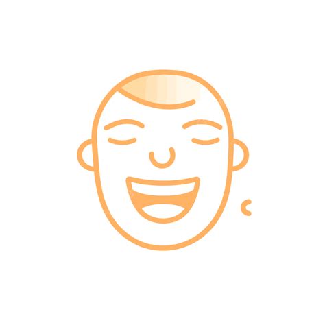 The Icon Represents The Smiling Man Face Vector Laughing Lineal Icon