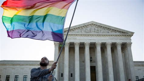 Same Sex Marriage Supporter Vin Testa Of Washington Dc Waves A