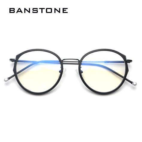 banstone new vintage pearl decoration plain glasses women metal frame clear lens round eyewear