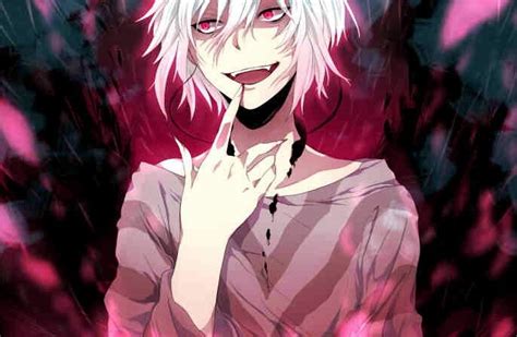 Vampire Anime Boy With Silver Hair And Red Eyes Anime