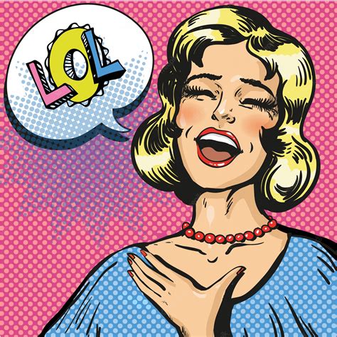 premium vector pop art illustration of laughing out loud woman