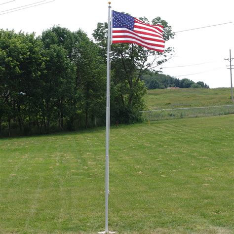 Super Tough Heavy Duty 20ft Residential Flagpole with US Made Nylon
