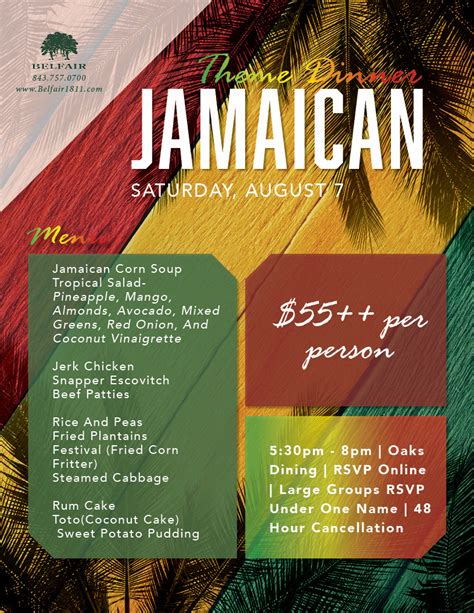 Belfair Calendar Event Jamaican Theme Dinner